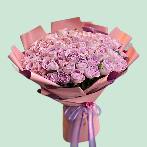 71 Lila Gül Buketi Resim 1