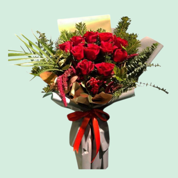 Red Roses Elite - Tasarım Kırmızı Gül Buketi Resim 1