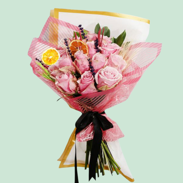 Luxury Series Pink Roses Resim 1