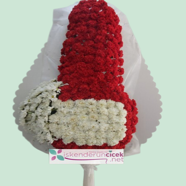 Kırmızı-Beyaz Karanfil Sepeti Resim 1