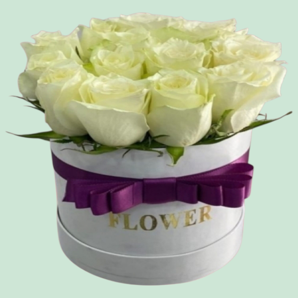 beyaz kutuda 11 beyaz gül Resim 1