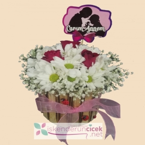  İskenderun Çiçekçiler - Canım Anneme Papatya ve Gül Arajmanı