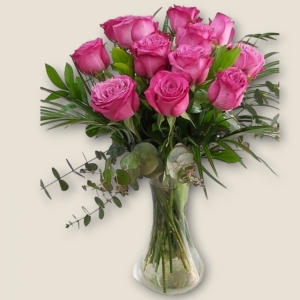 İskenderun Çiçekçi - Vazoda İthal Fuşya Gül
