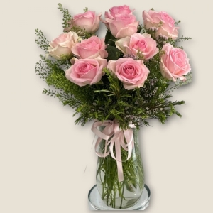  İskenderun Çiçek - Vazoda 10 İthal Pembe Gül
