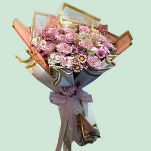  İskenderun Çiçek Siparişi - Pink Bouquet Pembe Gullu Kır Buketi