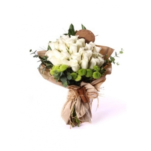 İskenderun Çiçekçi - Beyaz Gül Buketi 41 Adet