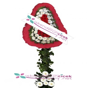 İskenderun Çiçekçi - Tekli Kırmızı Beyaz Gerberalar Sepeti