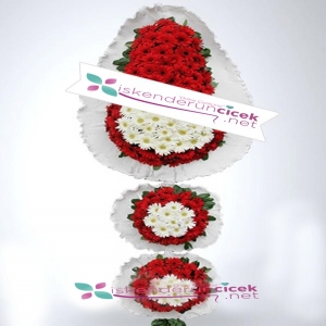  İskenderun Çiçek - Üçlü Kırmızı Beyaz Gerberalar Sepeti