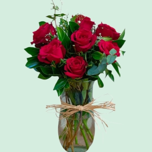  İskenderun Çiçek - silindir vazoda 7 gül