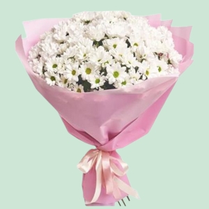 İskenderun Çiçekçi - Pembe Ambalaj Beyaz Papatyalar