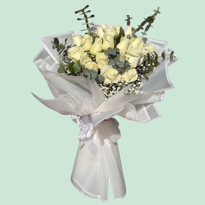 İskenderun Çiçekçi - 20 Adet Beyaz Gül Buketi